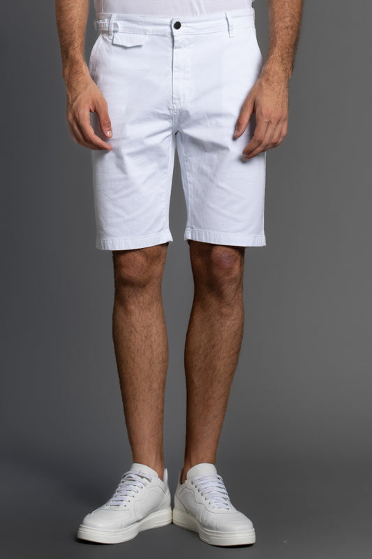 Bermuda Chino Com Ajuste - Branco
