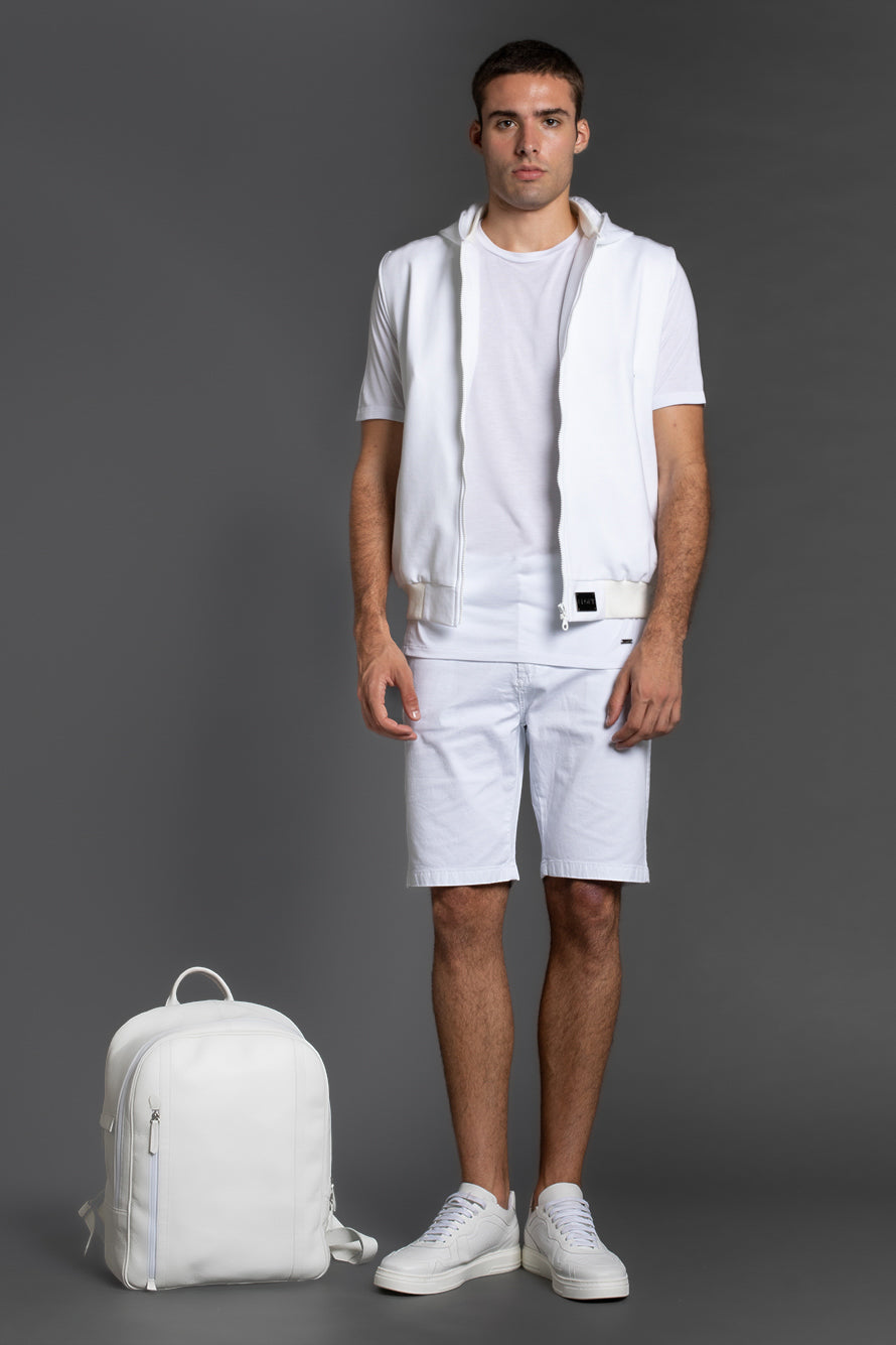 Bermuda Chino Com Ajuste - Branco