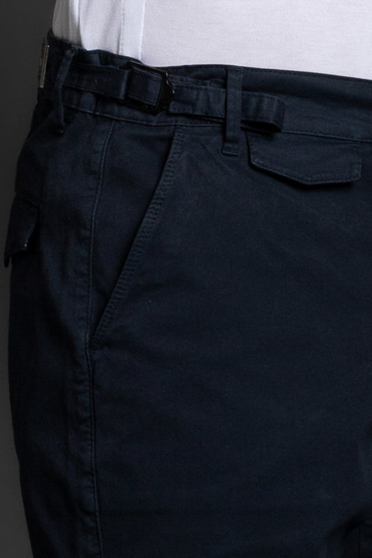 Bermuda Chino Com Ajuste - Azul Escuro