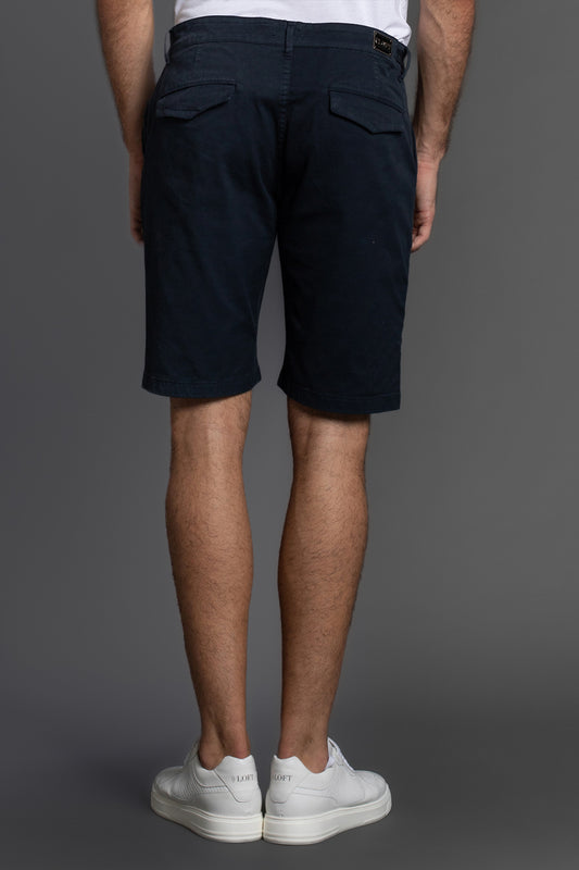 Bermuda Chino Com Ajuste - Azul Escuro