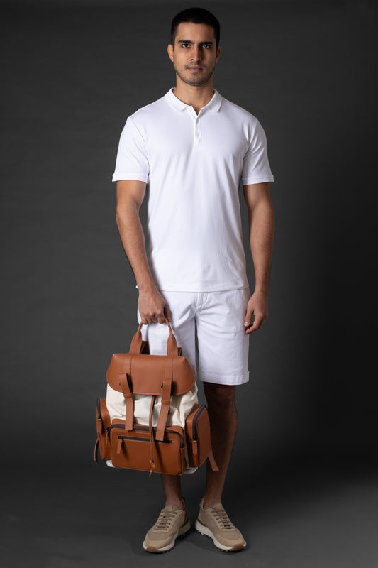 Bermuda Chino Slim Com Bolso Relógio - Branco
