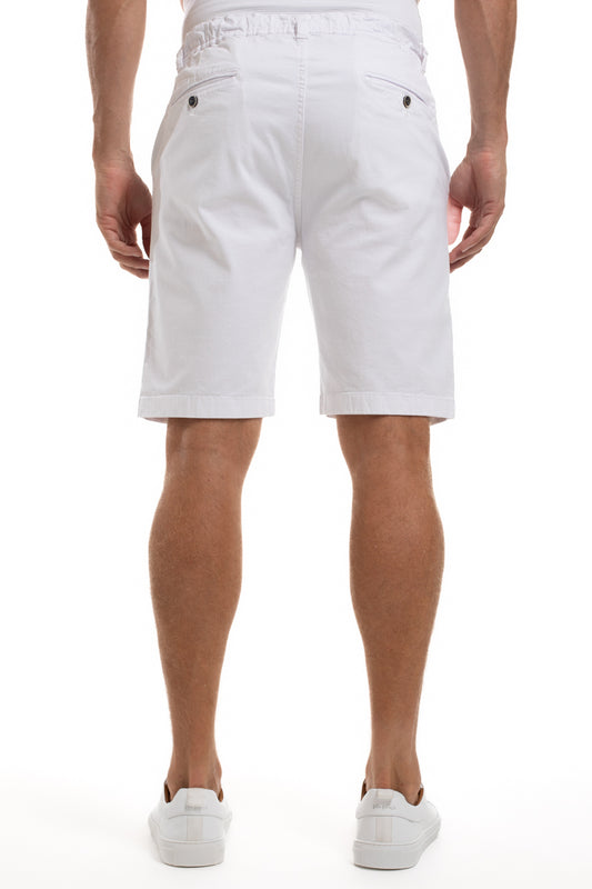 Bermuda Sarja Bolso Faca 1/2 Elástico - Branco