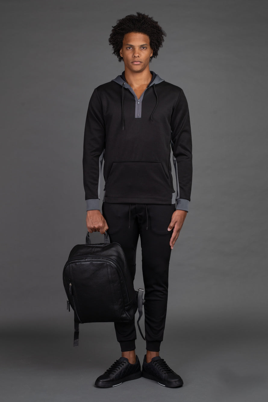 Blusão Neoprene Com Capuz - Preto