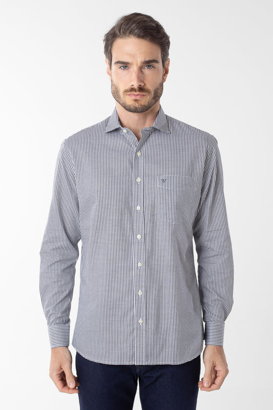 Camisa Manga Longa Xadrez Premium - Preto