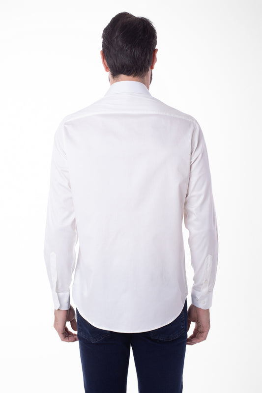 Camisa Manga Longa Cetim Lisa - Off White