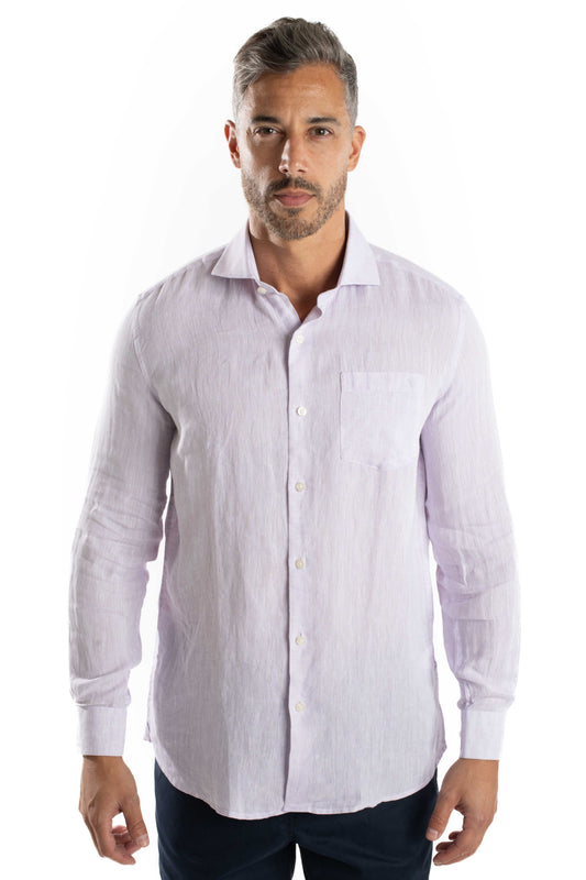 Camisa Manga Longa Linho - Lilas