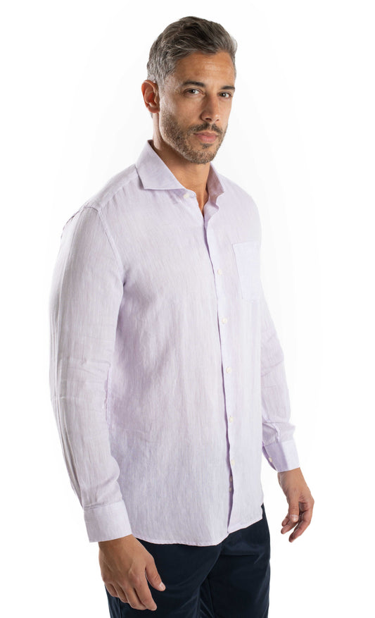 Camisa Manga Longa Linho - Lilas