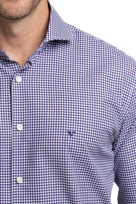Camisa Manga Longa Slim Xadrez - Preto