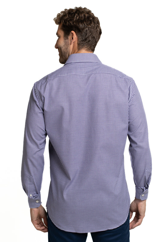 Camisa Manga Longa Slim Xadrez - Preto