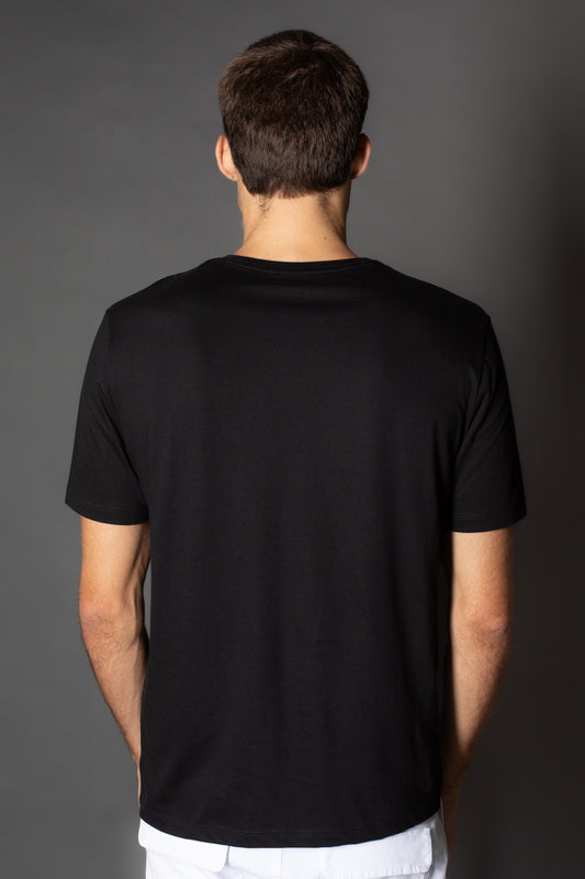 Camiseta Manga Curta Pima Gola v - Preto