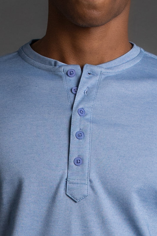 Camiseta Manga Longa Gola Portuguesa - Azul Claro