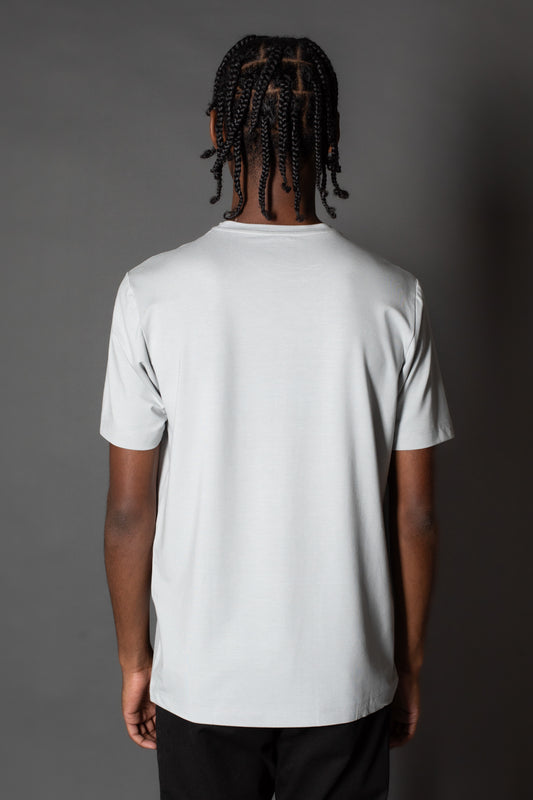 Camiseta Manga Curta Slim Gola Redonda Modal - Cinza Claro