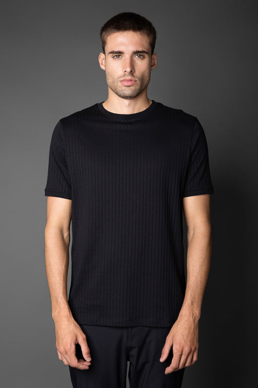 Camiseta Manga Curta Slim Pima Sanforizada - Preto