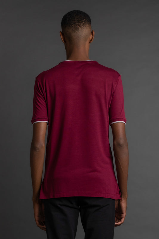 Camiseta Manga Curta Gola Redonda - Bordo