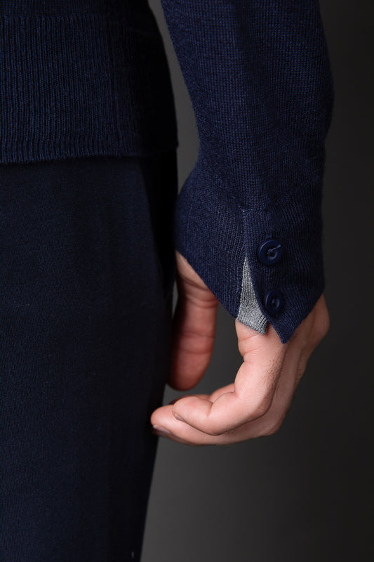 Camiseta Manga Longa Gola Redonda Retilínea - Marinho