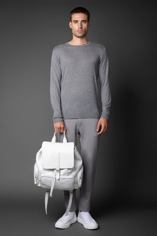 Camiseta Manga Longa Gola Redonda Retilínea - Cinza Mescla