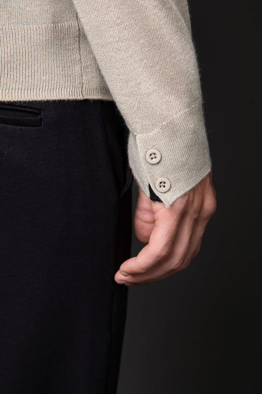 Camiseta Manga Longa Gola Redonda Retilínea - Areia