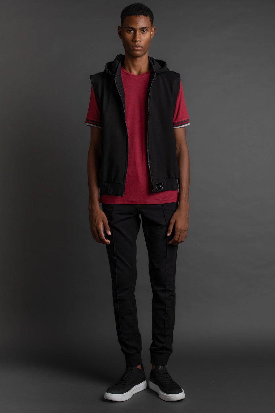 Camiseta Manga Curta Gola v - Bordo