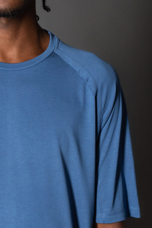 Camiseta Manga Curta Slim Raglan - Azul.