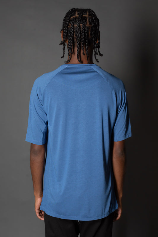 Camiseta Manga Curta Slim Raglan - Azul.