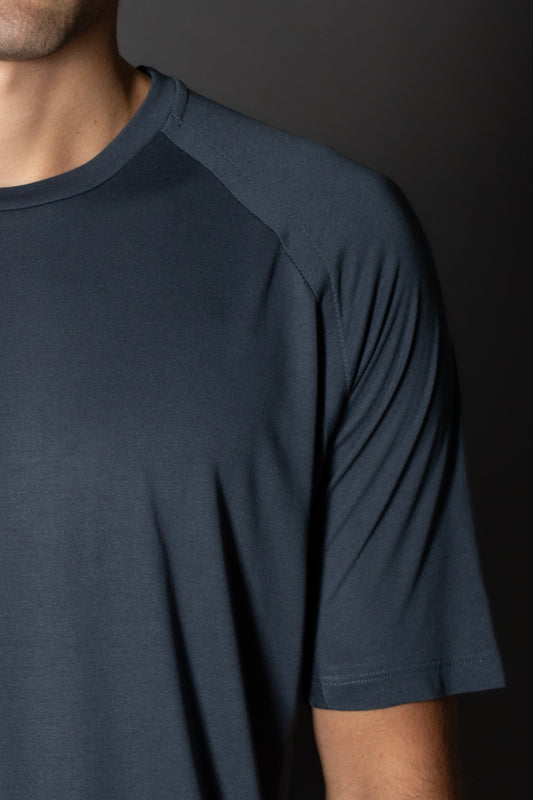 Camiseta Manga Curta Slim Raglan - Cinza Claro