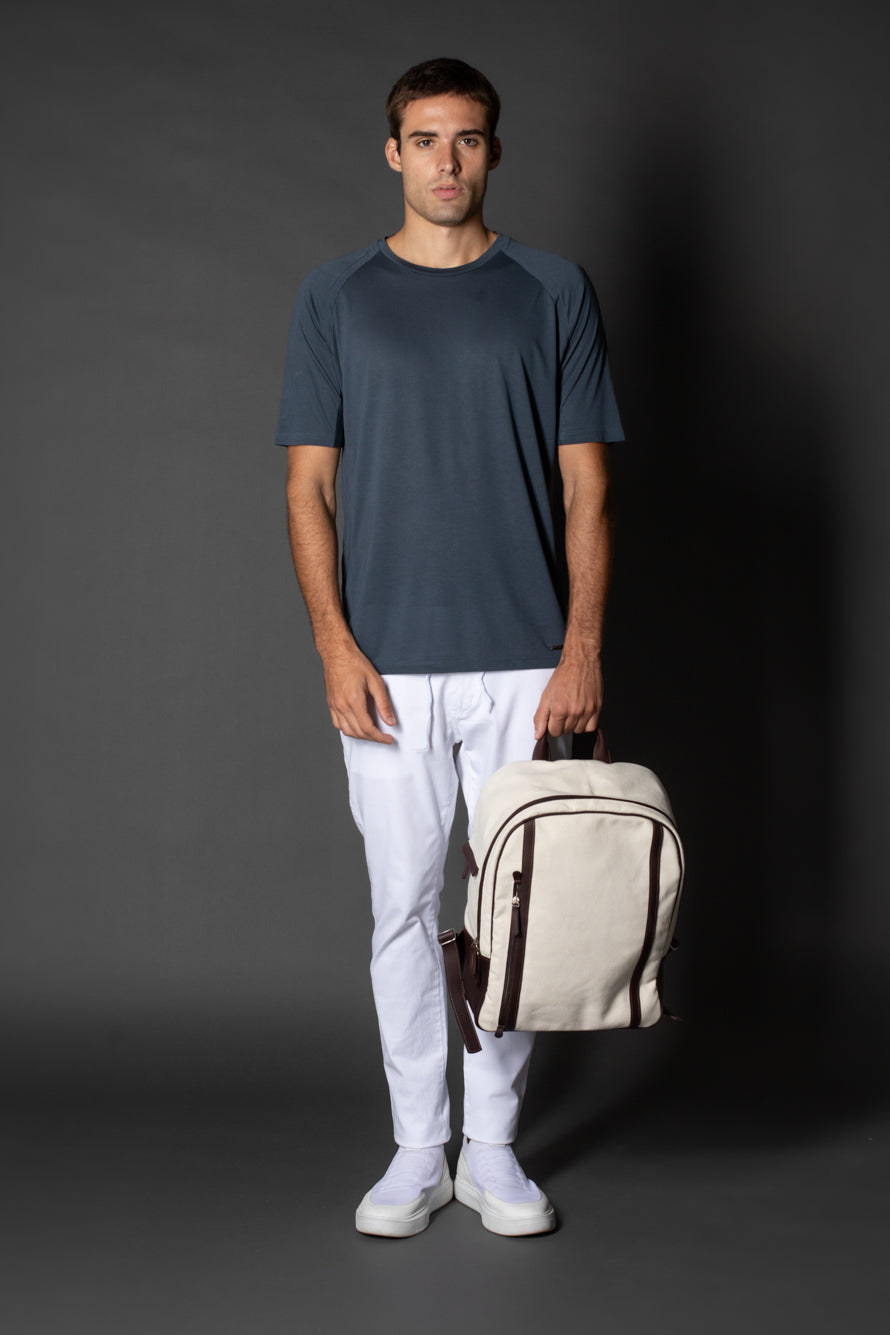 Camiseta Manga Curta Slim Raglan - Cinza Claro
