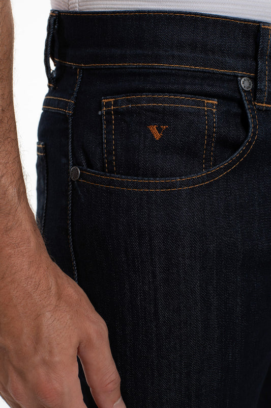 Calça Jeans 5 Bolsos Premium - Azul Escuro
