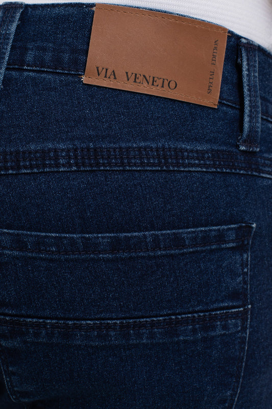 Calça Jeans 5 Bolsos - Azul Escuro