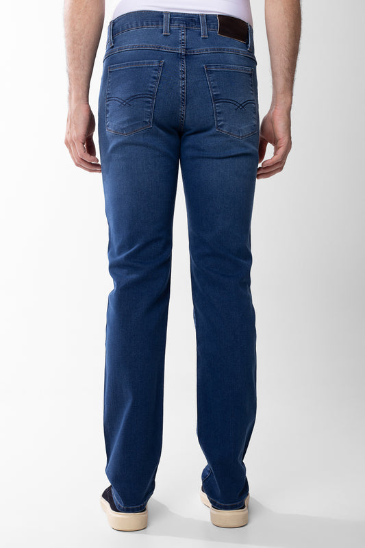 Calça Jeans 5 Bolsos - Azul Medio
