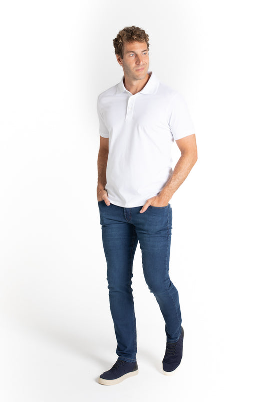 Calça Jeans Moletom Regular Fit - Azul Escuro