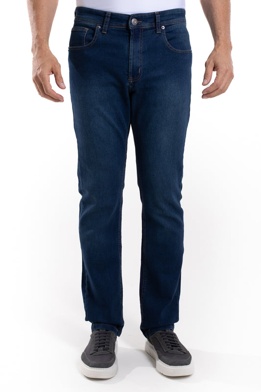 Calça Jeans Moletom - Azul Escuro