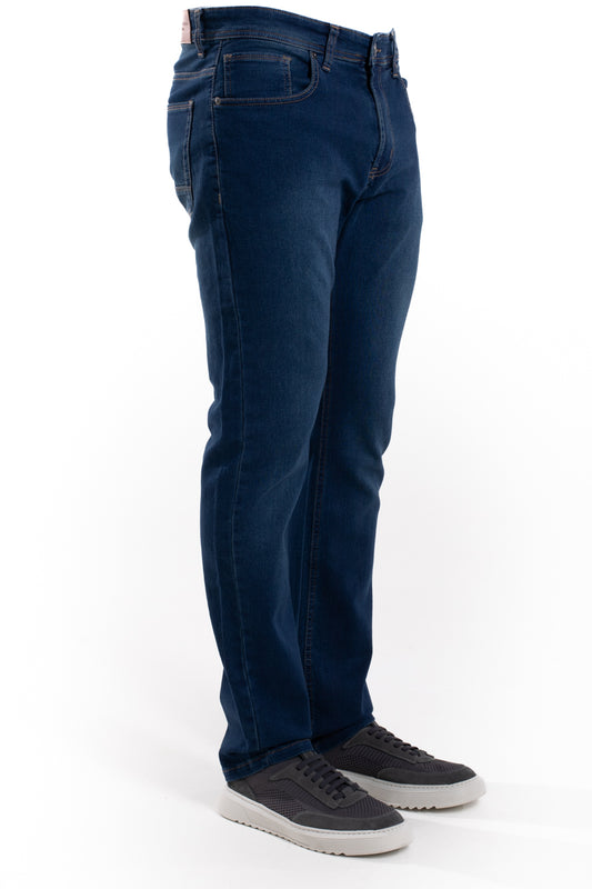 Calça Jeans Moletom - Azul Escuro