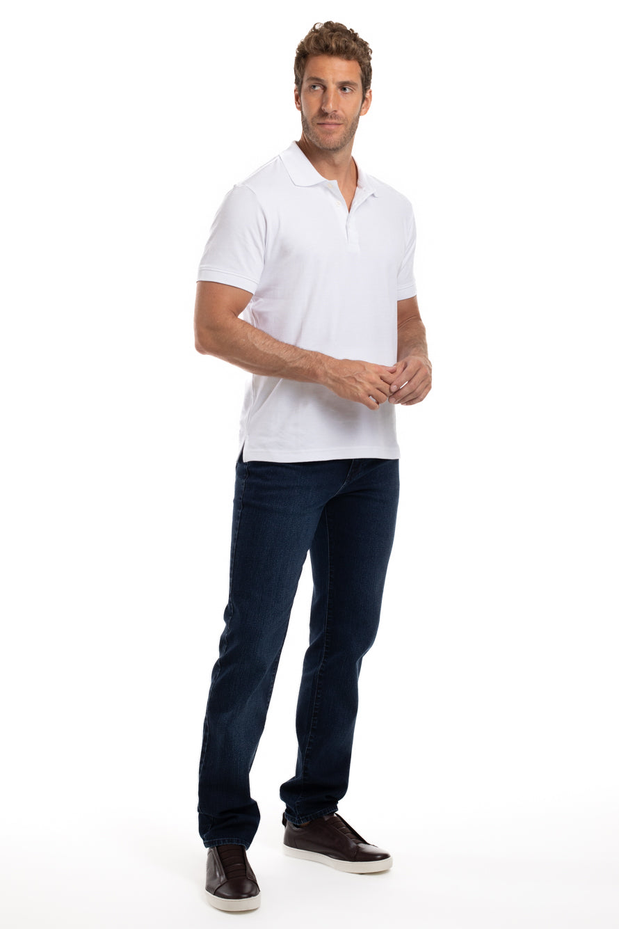 Calça Jeans Slim 5 Bolsos - Azul Jeans