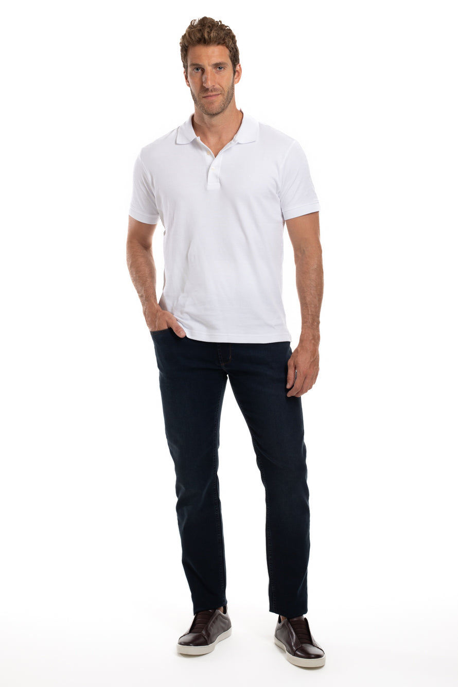 Calça Jeans Slim Moletom - Azul Escuro