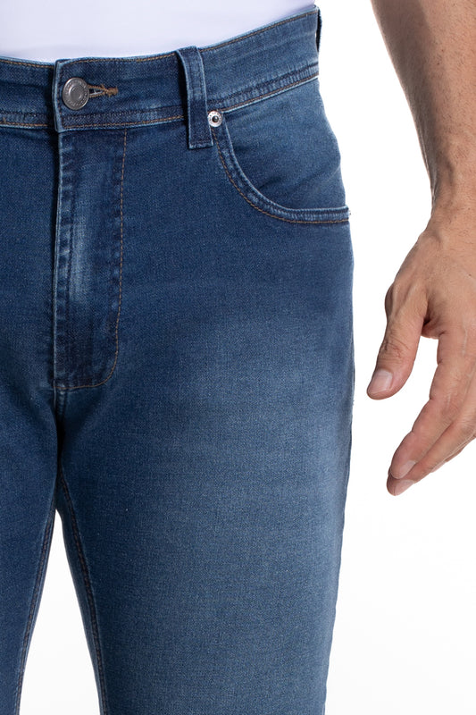 Calça Jeans Moletom - Azul Escuro