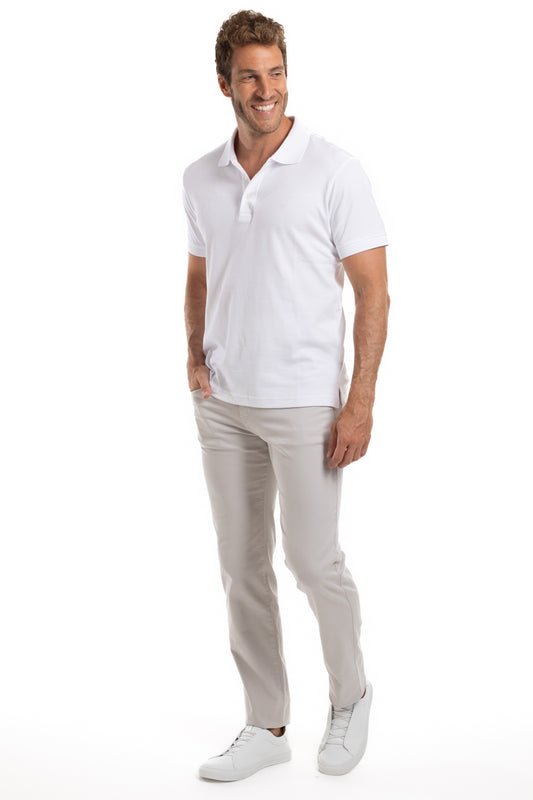 Calça Sarja Slim 5 Bolsos Color Premium - Areia