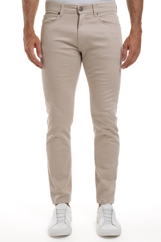 Calça Sarja Slim 5 Bolsos Color - Cinza Claro