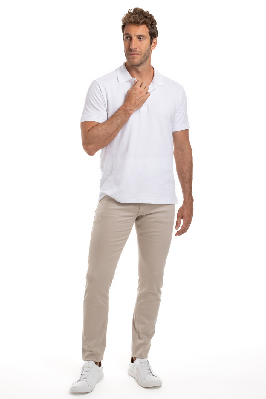 Calça Sarja Slim 5 Bolsos Color - Cinza Claro
