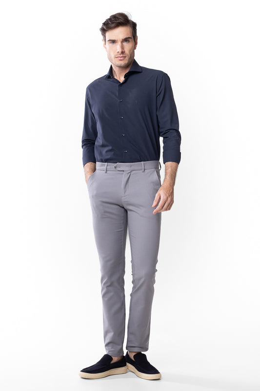 Calça Malha Bolso Faca Compact Cotton - Cinza Medio