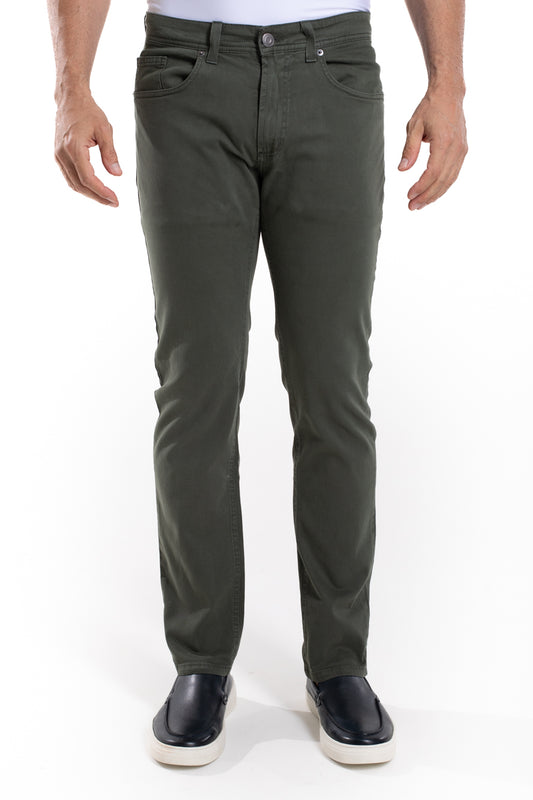Calça Sarja 5 Bolsos - Verde Militar