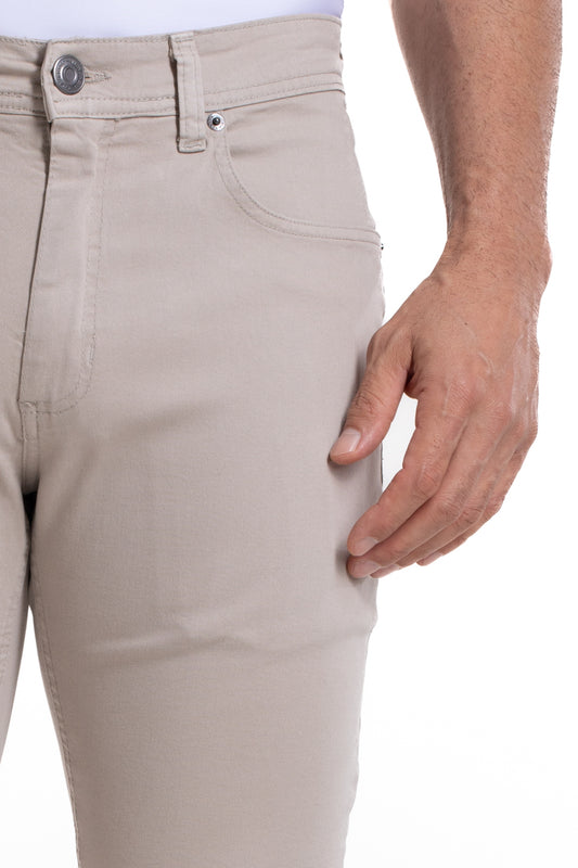 Calça Sarja 5 Bolsos - Bege Claro