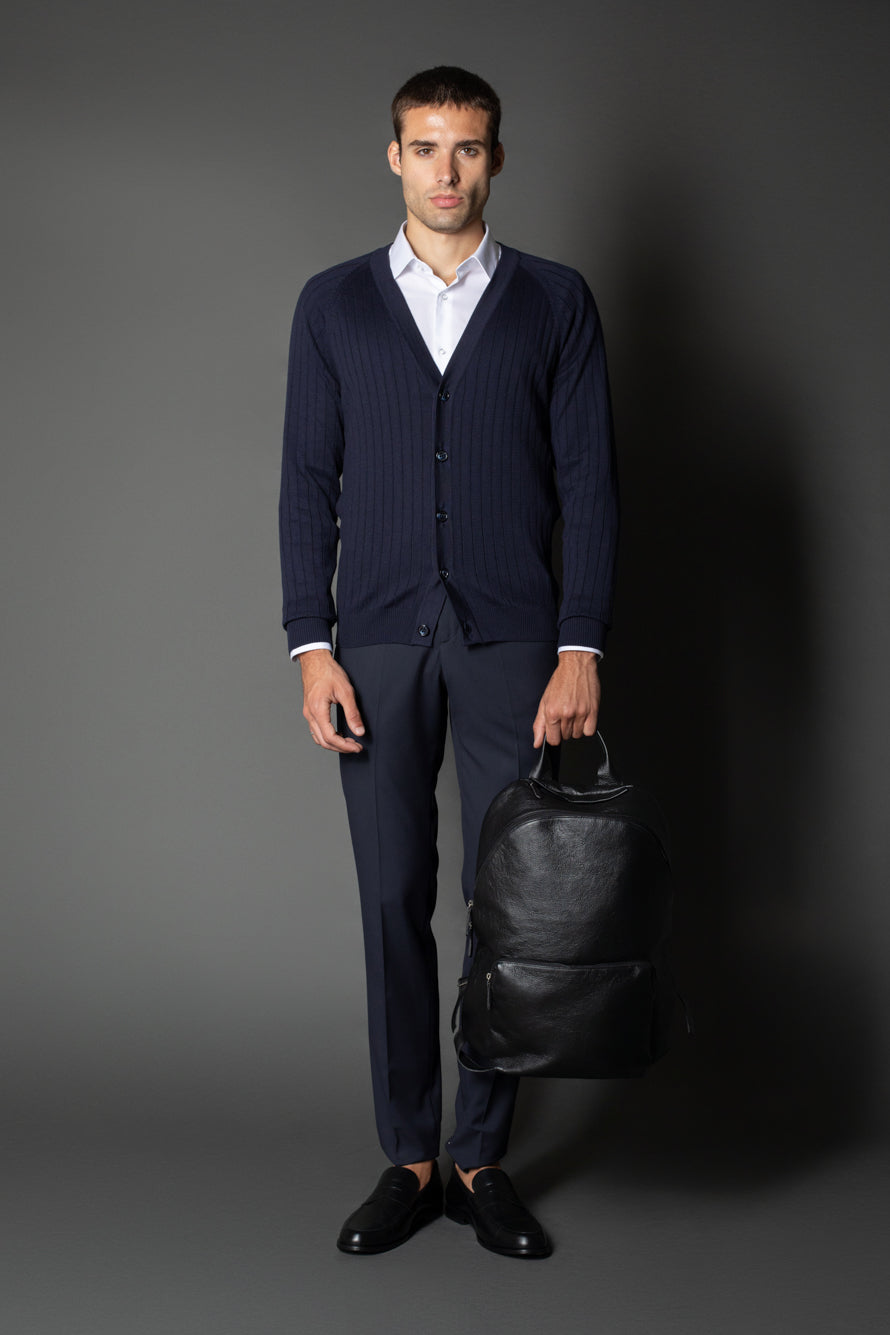 Calça Social Bolso Faca Slim Regulador Cós - Marinho Noite