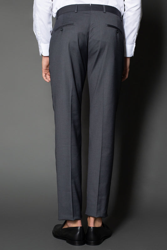 Calça Slim Lisa Bolso Faca - Chumbo