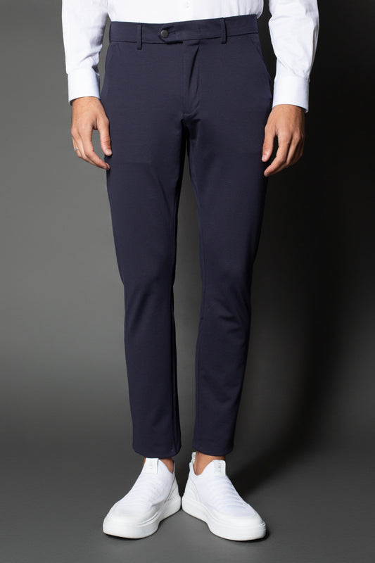 Calça Slim Malha Pima - Marinho Noite