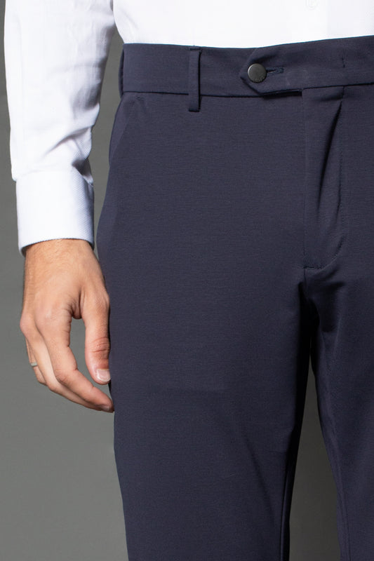 Calça Slim Malha Pima - Marinho Noite