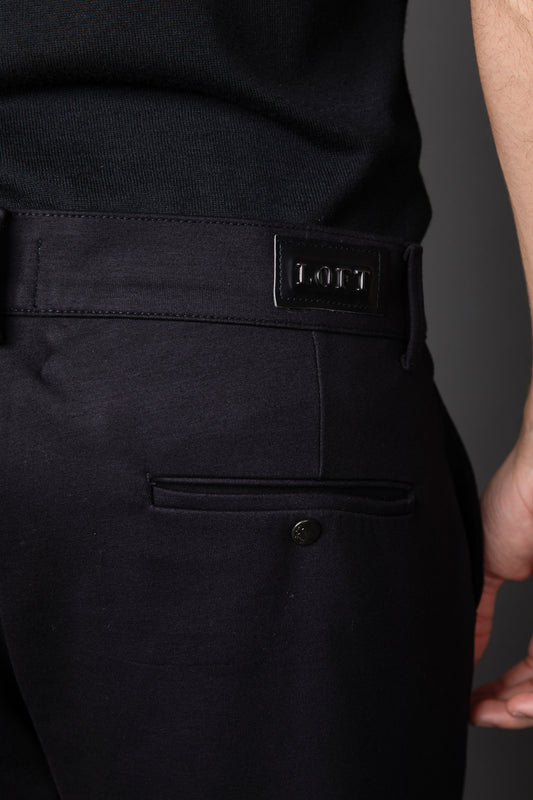Calça Malha Slim Bolso Faca Pesponto Duplo - Preto
