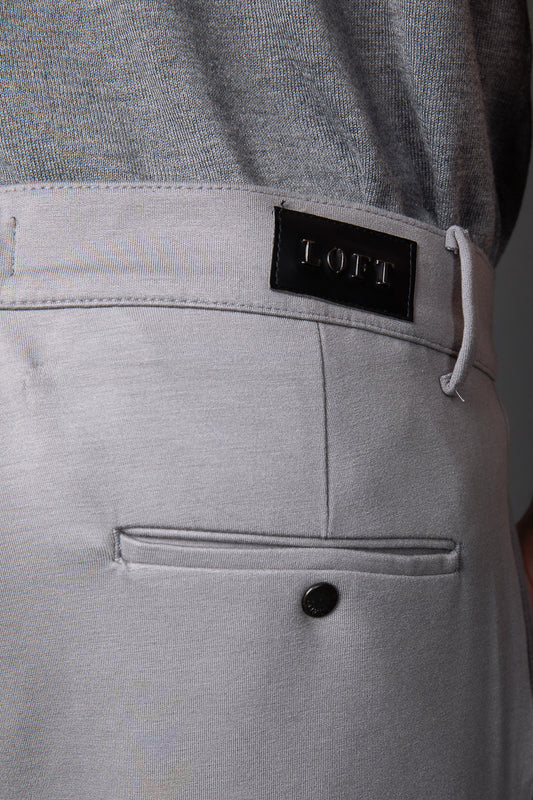 Calça Malha Slim Bolso Faca Pesponto Duplo - Cinza