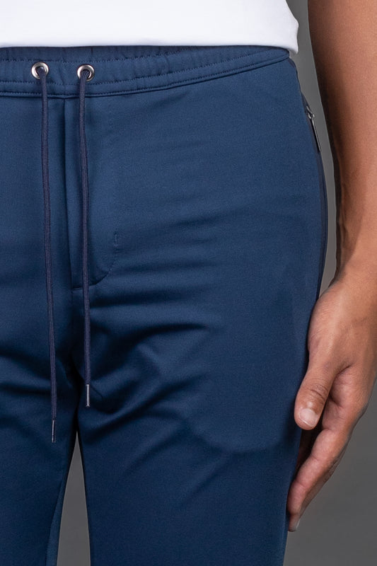 Calça Slim Com Faixa Lateral - Marinho