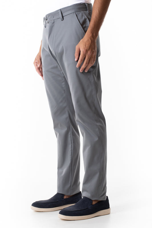 Calça Sarja Bolso Faca - Cinza Escuro