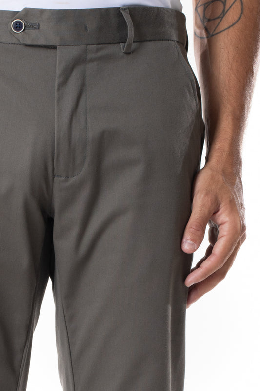 Calça Sarja Bolso Faca - Chumbo